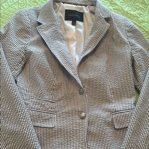 Banana Republic Black and White Striped Women's Blazer